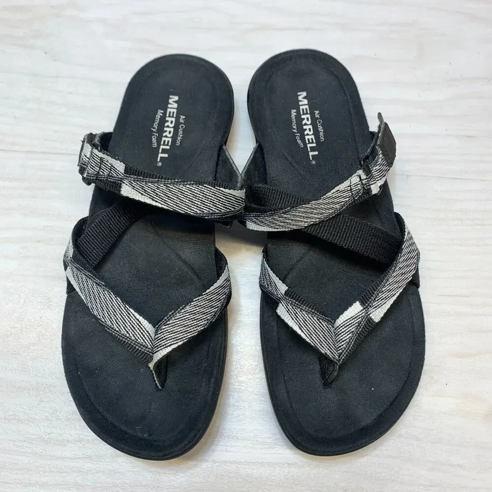 Merrell District Mendi Thong Sandals Comfort Women's Size 5 Black Strap‎ Slip On